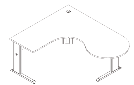 Mesa Angular Gerente Pé Metálico Smart
