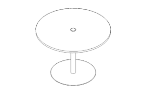 Mesa de Reunião Base Disco com 1 Tomada